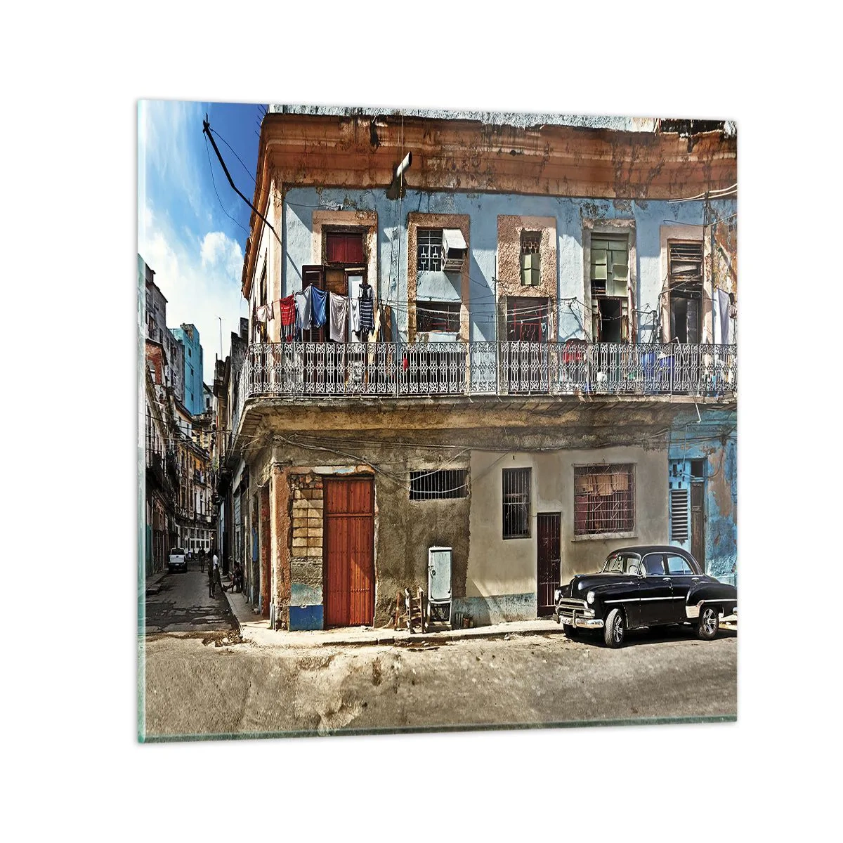 Quadro em vidro - Vibrações de Havana - 30x30 cm