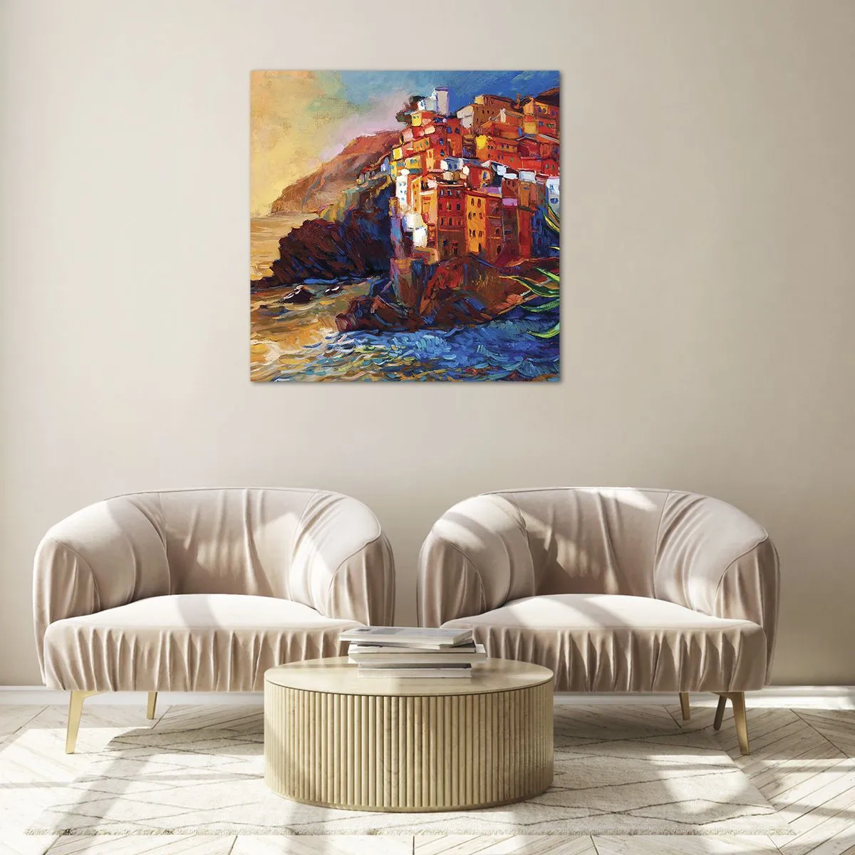 Quadro em vidro - Vibrações italianas - 50x50 cm