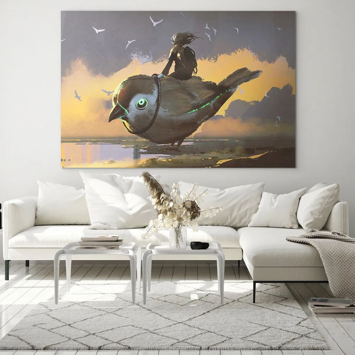 Quadro em vidro - Uma parada numa viagem fantástica - 120x80 cm