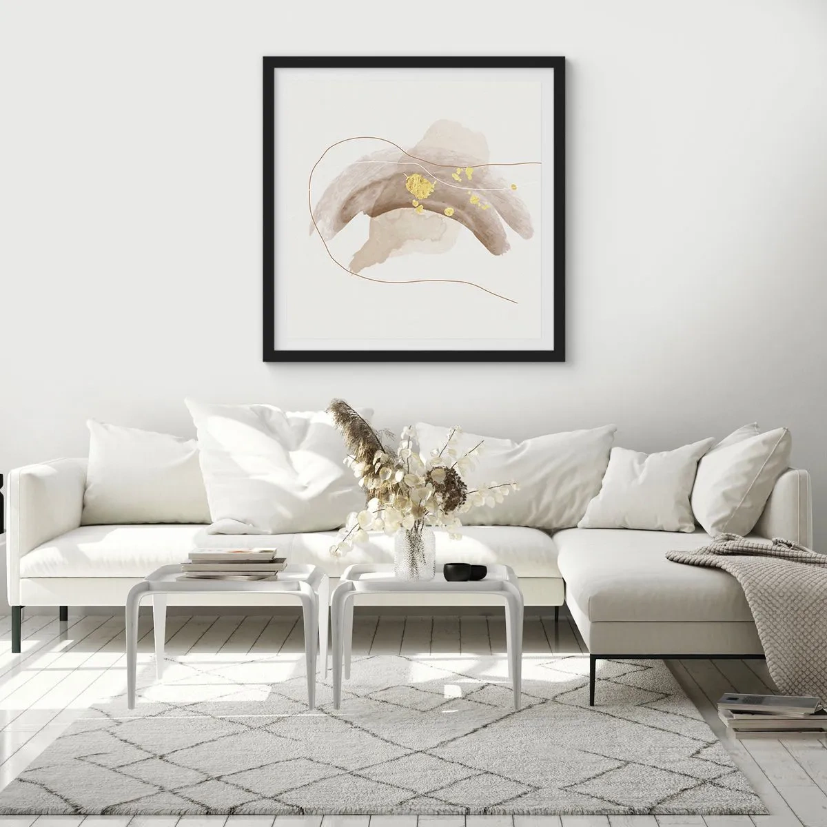 Pôster com moldura preta - Encontrado no espaço - 60x60 cm