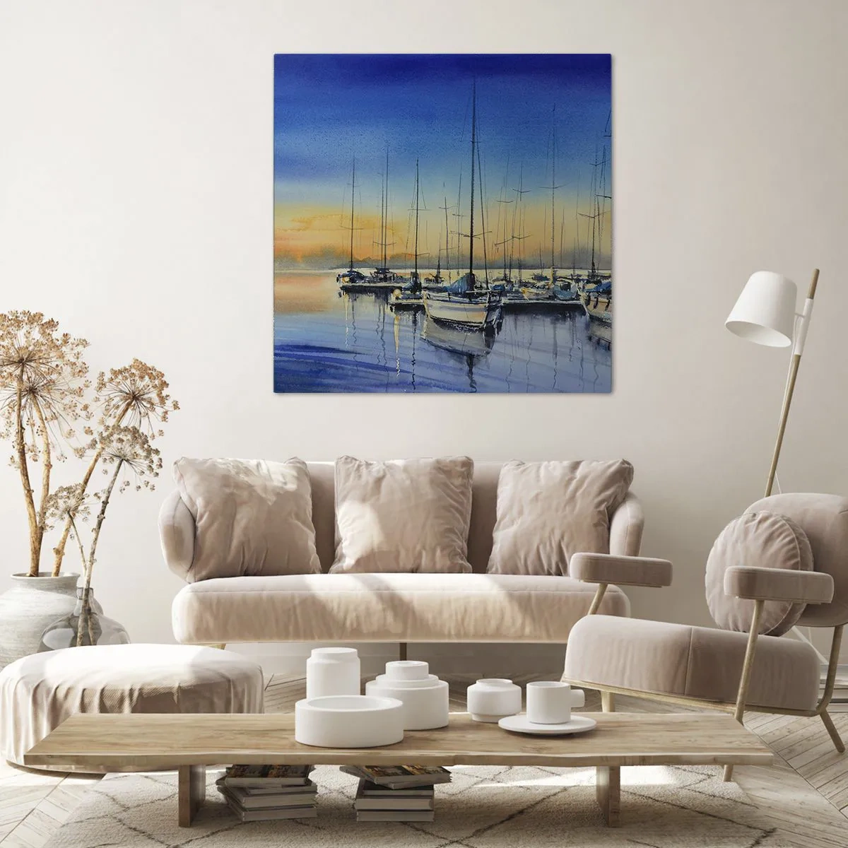 Quadro em tela - Fim de um bom dia - 40x40 cm