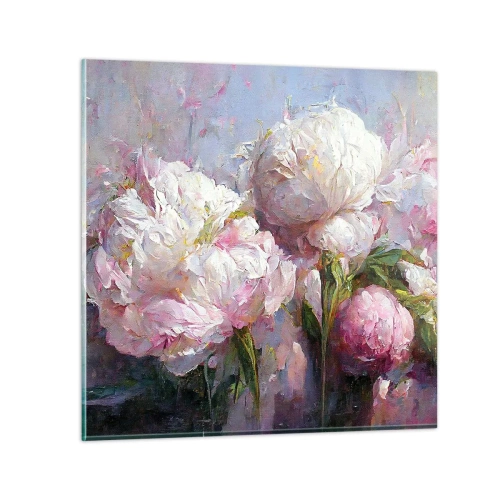 Quadro em vidro - Um buquê cheio de vida - 40x40 cm