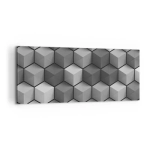 Quadro em tela - Quebra-cabeça cubista - 100x40 cm