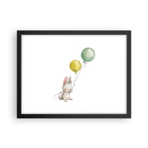 Pôster com moldura preta - Também quero voar! - 40x30 cm