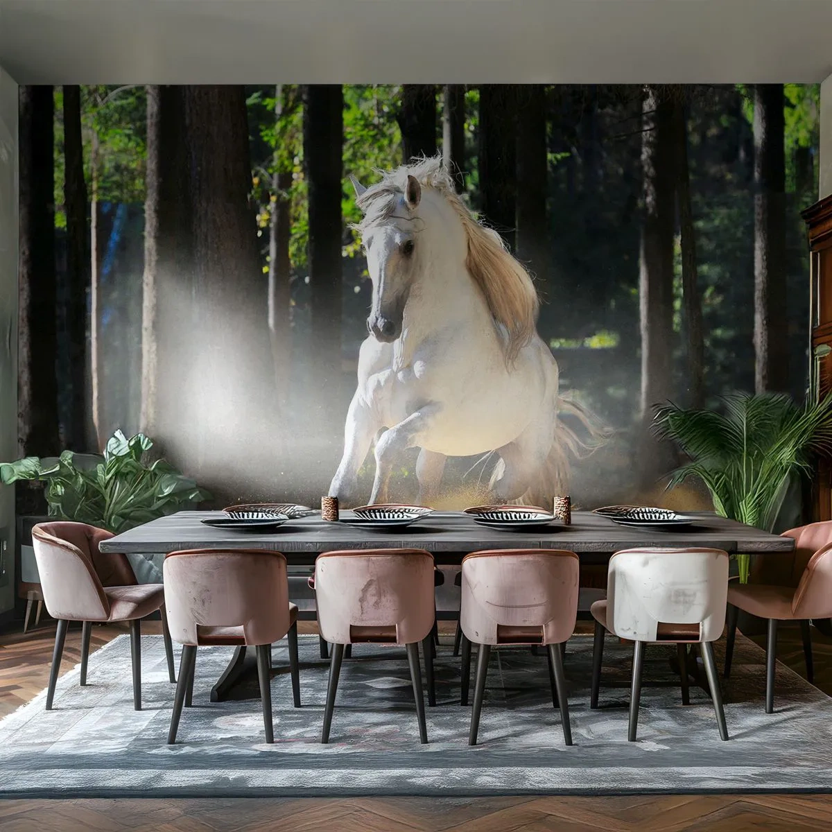 Papel de Parede Autocolante Deluxe Sticker - Como de um romance de fantasia - Animais, Cavalo, Paisagem - 200x140 cm