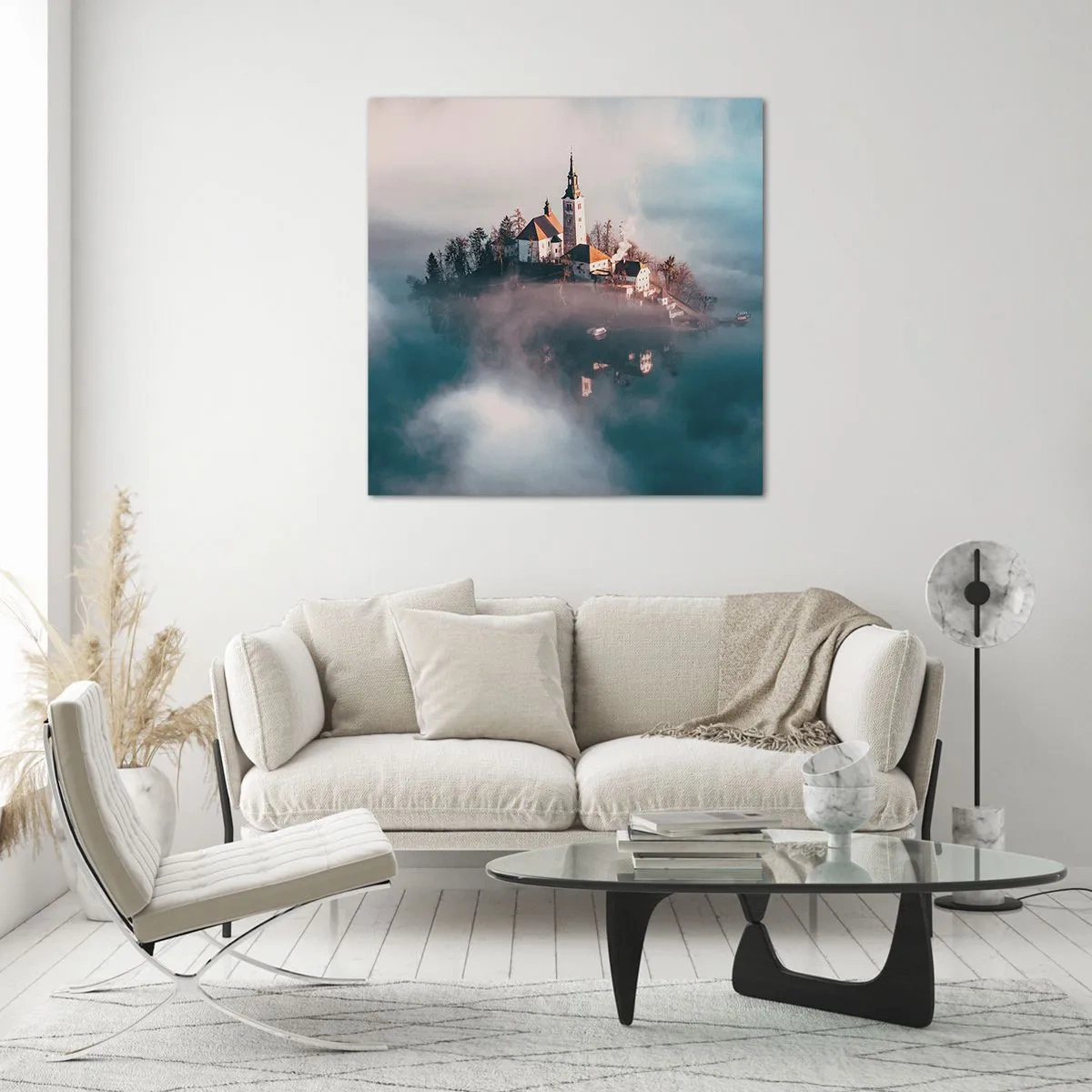 Quadro em vidro - A ilha dos Sonhos - 60x60 cm