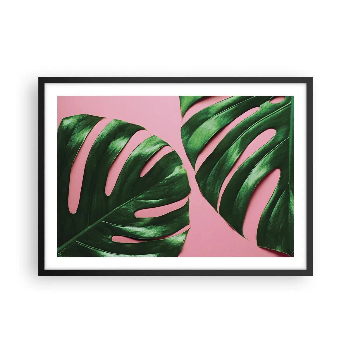Pôster com moldura preta - Encontro verde - 70x50 cm