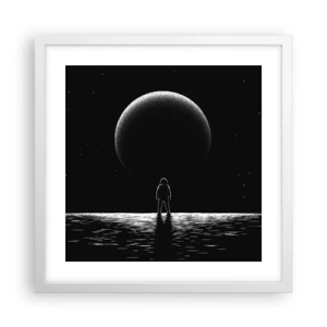 Pôster em moldura branca - Cara a cara - 40x40 cm