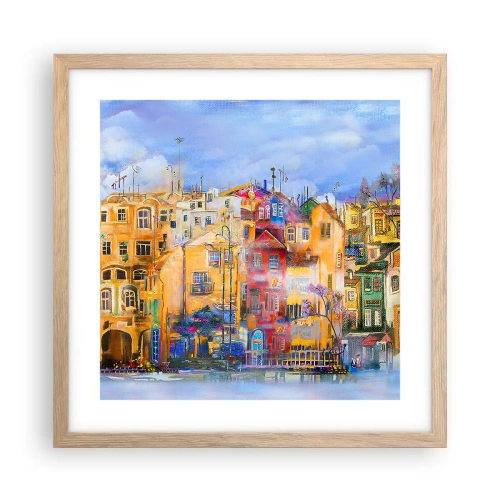 Pôster com moldura de carvalho claro - Estamos juntos - 40x40 cm