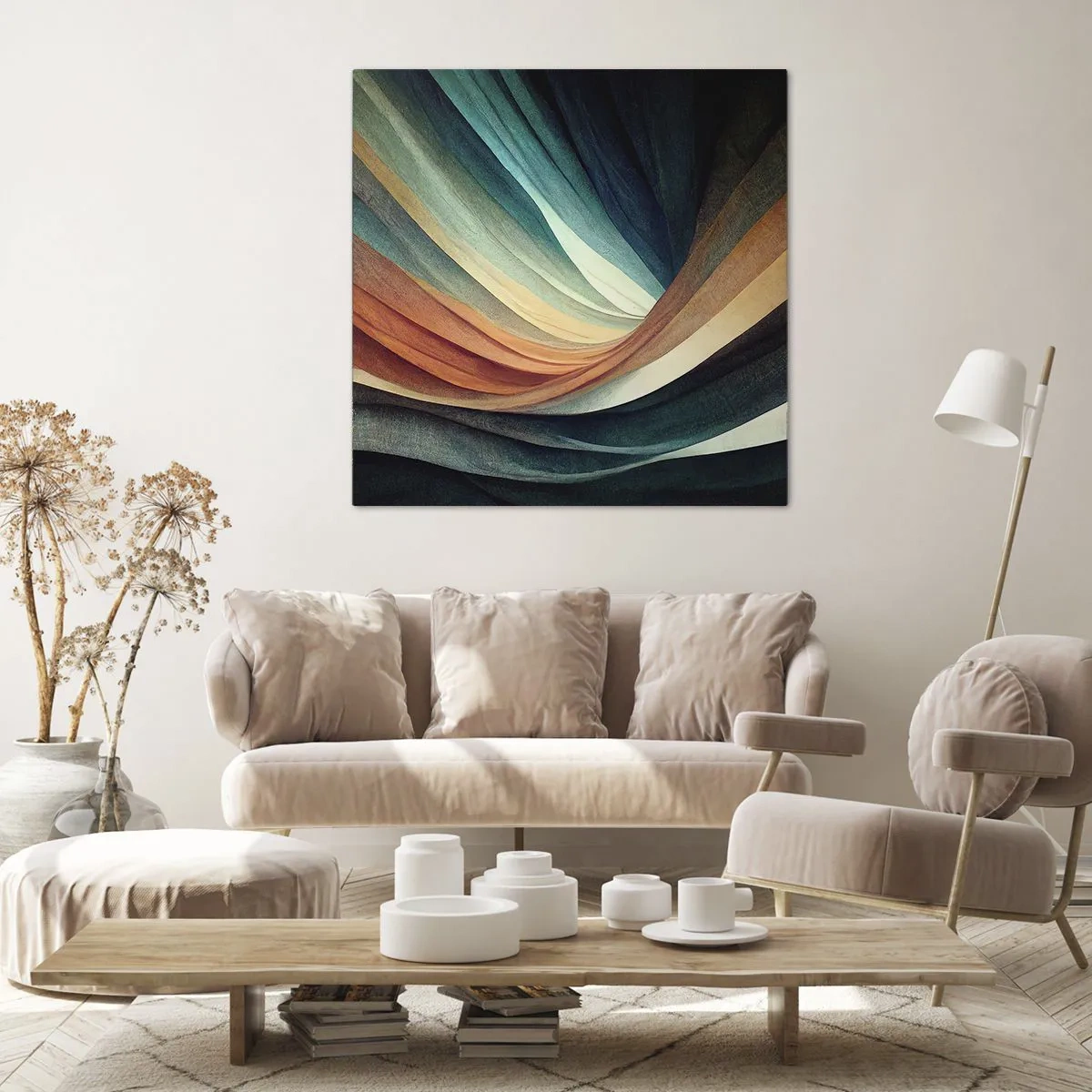 Quadro em tela - Tecido de cores - 40x40 cm