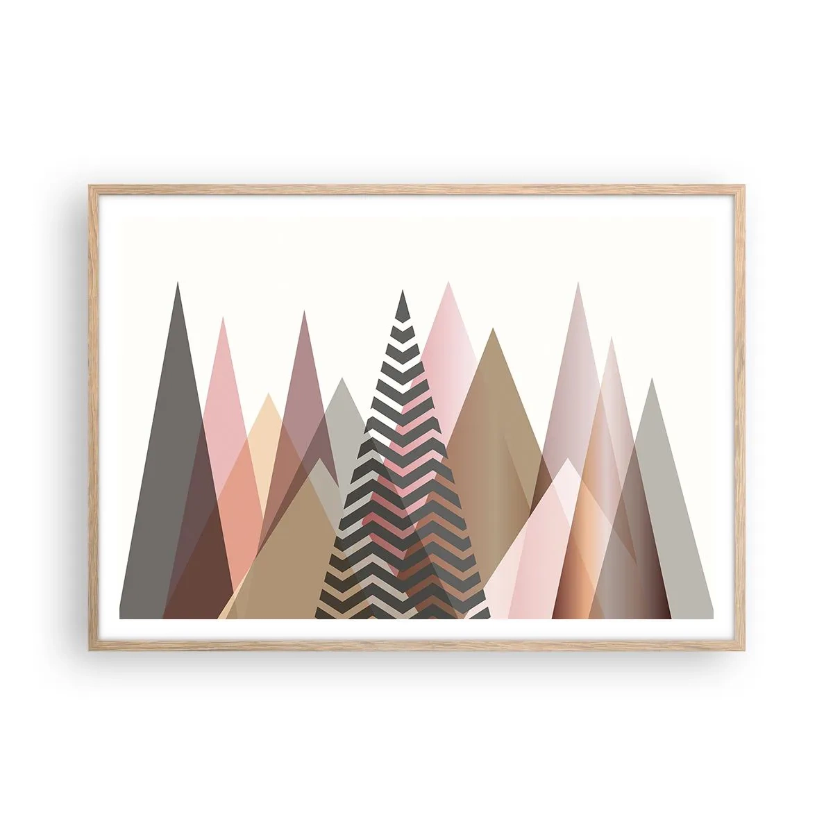 Pôster com moldura de carvalho claro - Vista piramidal - 100x70 cm