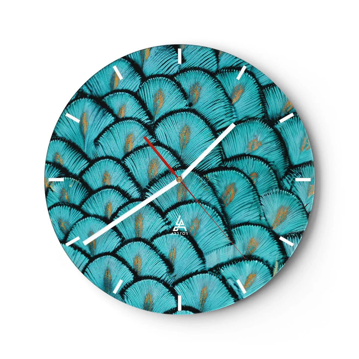 Relógio de parede - Relógio em vidro - A grande gala de penas - 40x40 cm