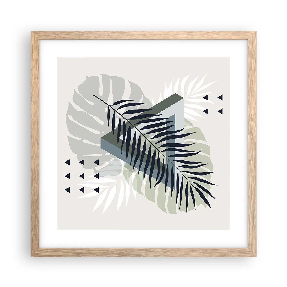 Pôster com moldura de carvalho claro - Natureza e geometria – duas ordens? - 40x40 cm