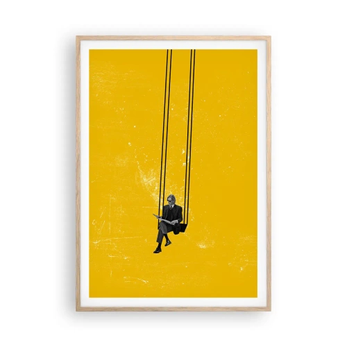 Pôster com moldura de carvalho claro - Dia como todos os dias - 70x100 cm