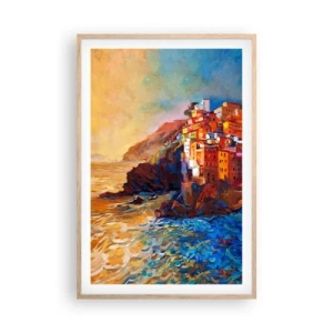 Pôster com moldura de carvalho claro - Vibrações italianas - 61x91 cm