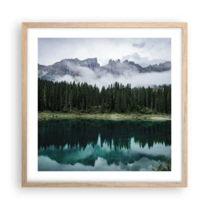 Pôster com moldura de carvalho claro - Calma, silêncio, não vamos acordar a água... - 50x50 cm