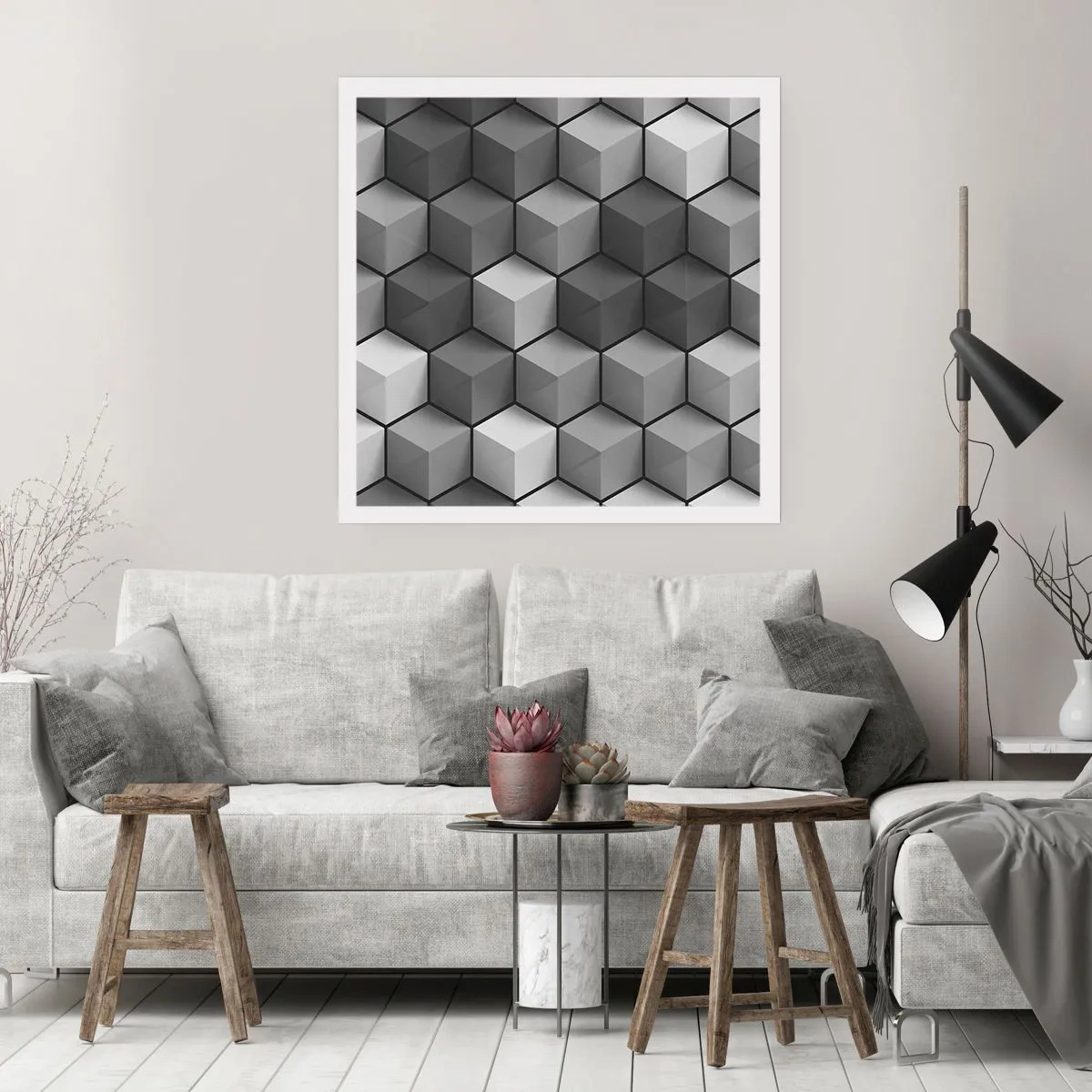 Pôster - Quebra-cabeça cubista - 40x40 cm