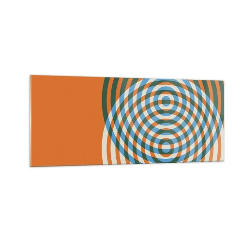 Quadro em vidro - Variação circular abstrata - 100x40 cm