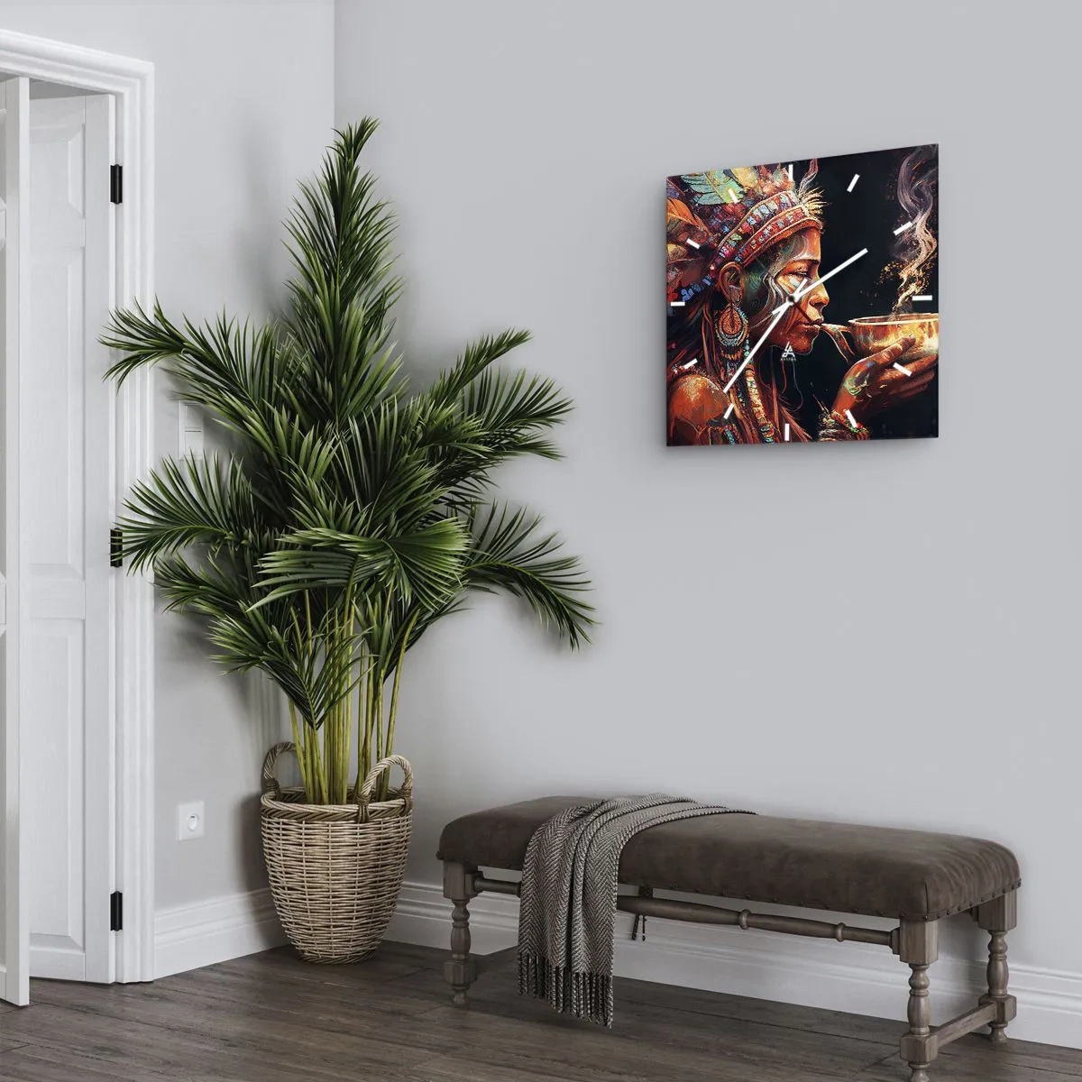 Relógio de parede - Relógio em vidro - Ritual mágico - 40x40 cm