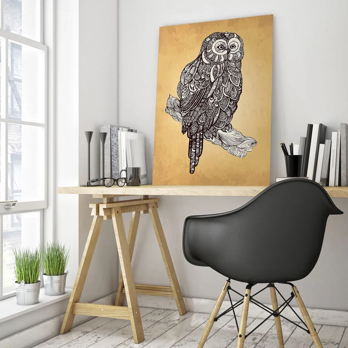 Quadro em vidro - Ornamentos intrincados de sabedoria - 50x70 cm