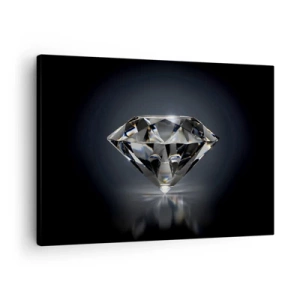 Quadro em tela - Uma visão artística de um diamante em um fundo escuro - 70x50cm - Best girls friend - Decoração de parede moderna para a sala de estar e quarto ARTTOR