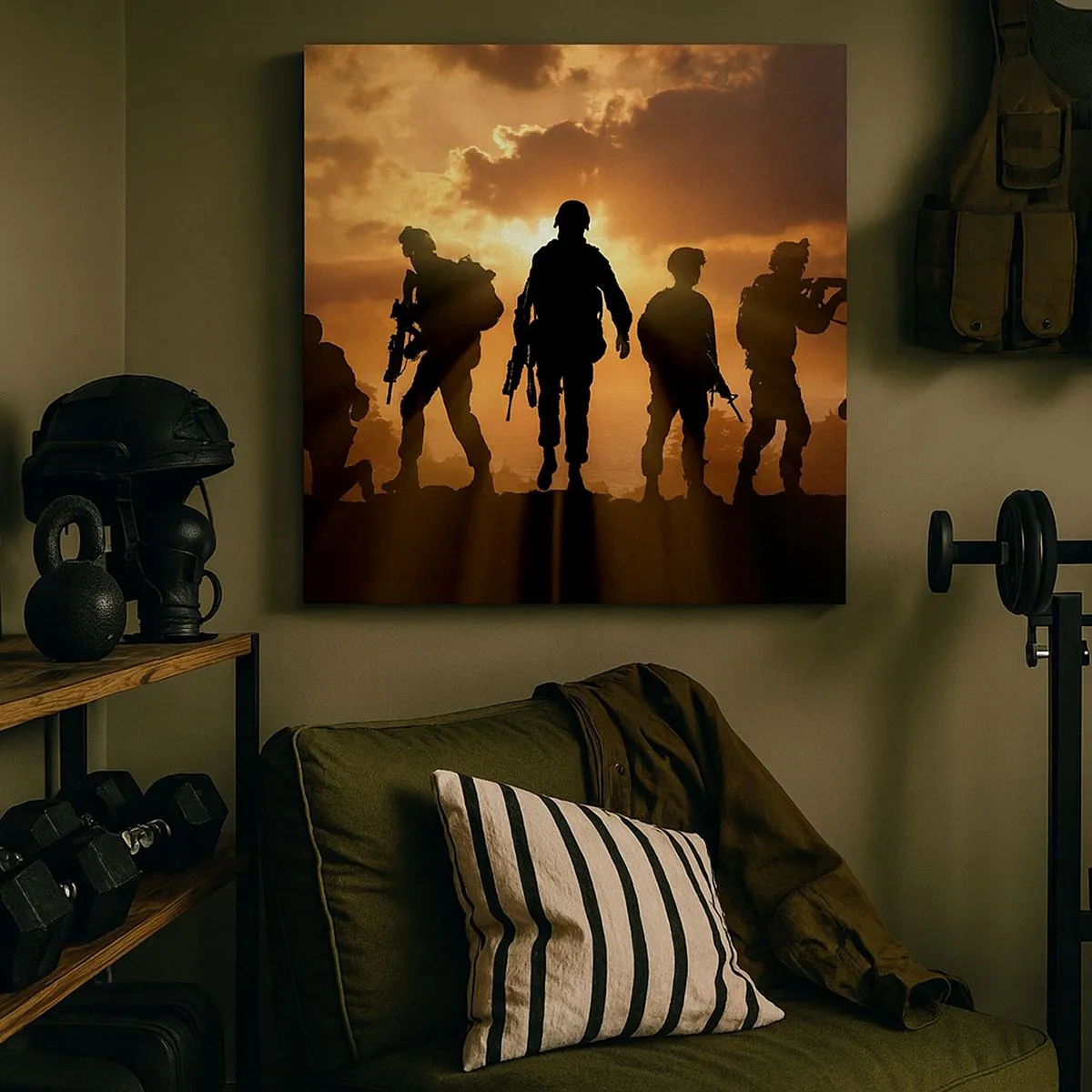 Quadro em tela - Brothers in arms - 30x30 cm