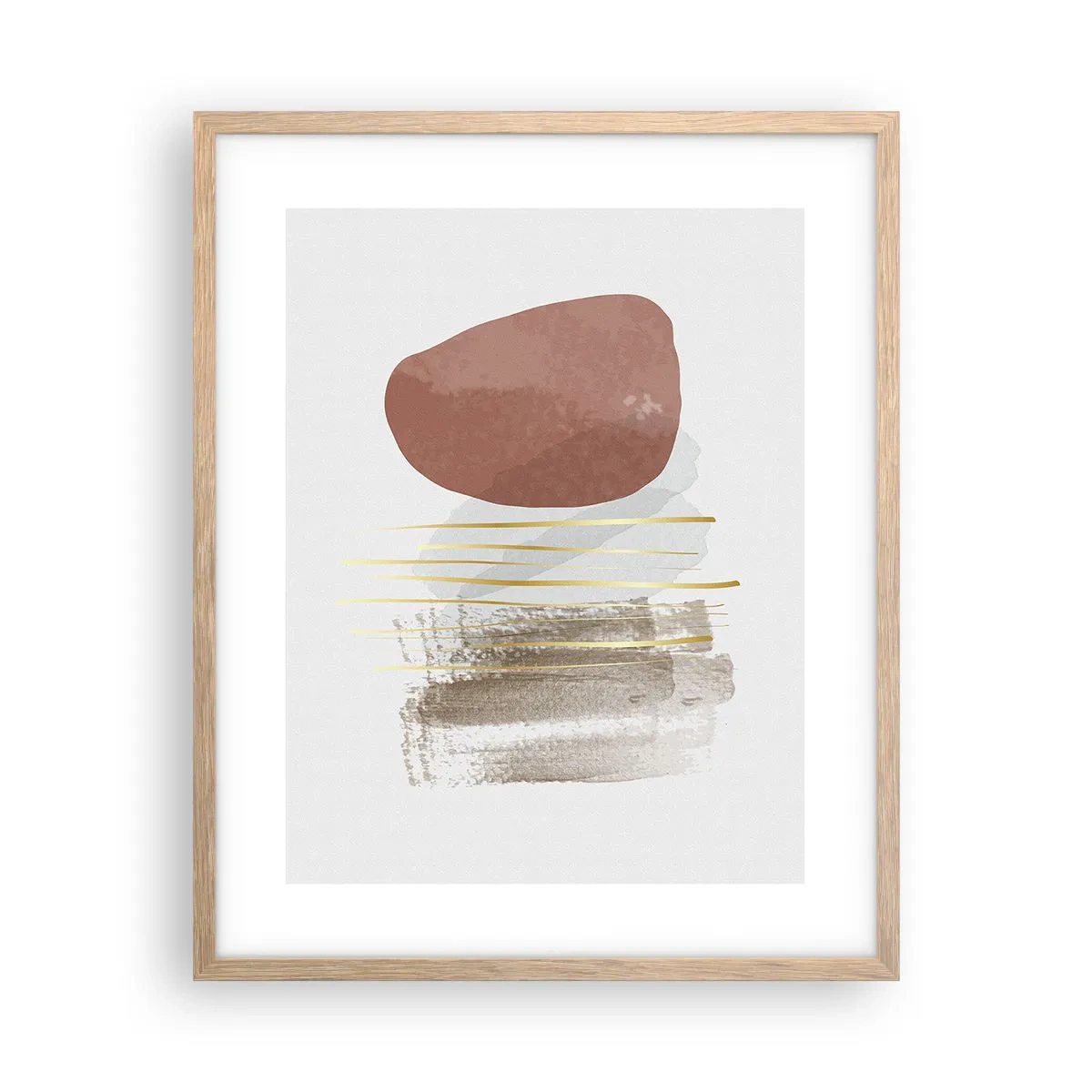 Pôster com moldura de carvalho claro - Colunata abstrata - 40x50 cm