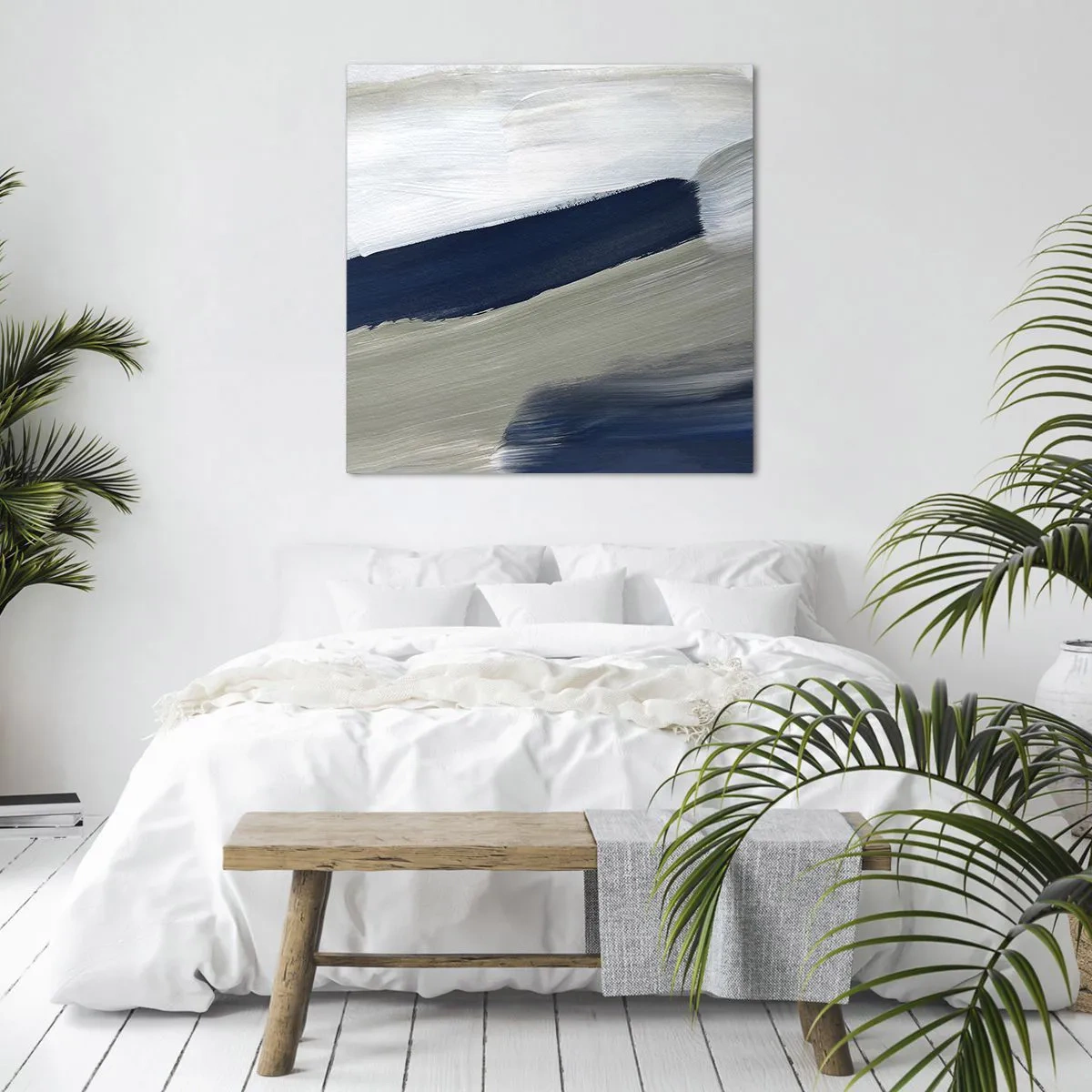 Quadro em tela - Encontro com a brancura - 50x50 cm