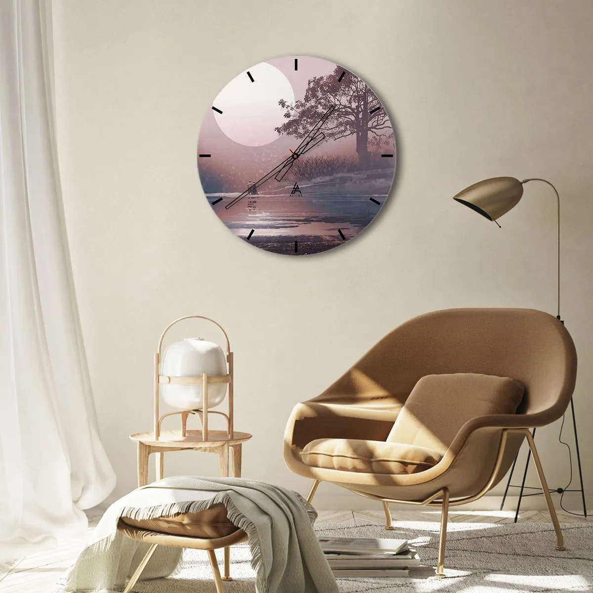 Relógio de parede - Relógio em vidro - Maravilhas da noite - 40x40 cm