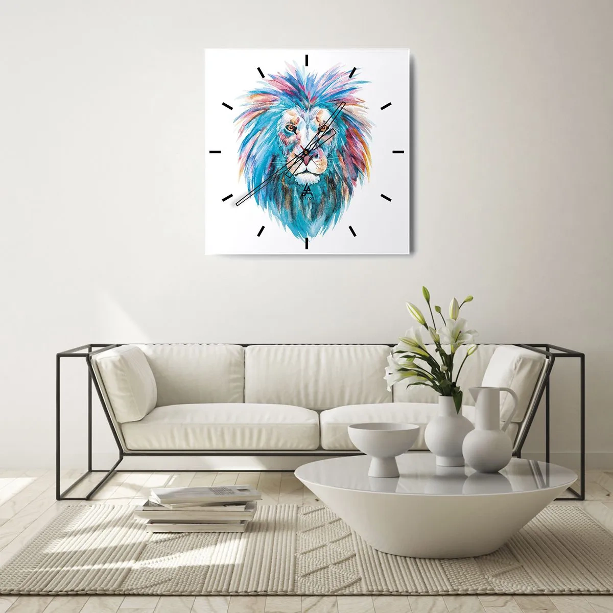 Relógio de parede - Relógio em vidro - Aura eletrizante - 30x30 cm