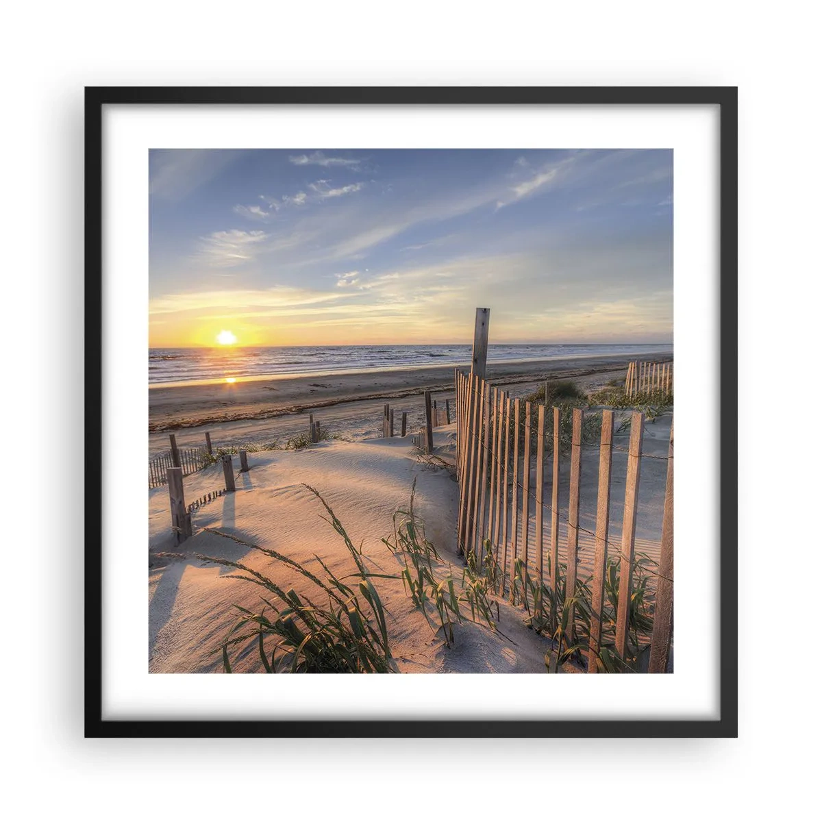 Pôster com moldura preta - Brilho e sombra do vento - 50x50 cm