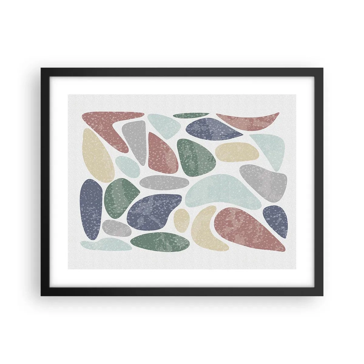 Pôster com moldura preta - Um mosaico de cores em pó - 50x40 cm