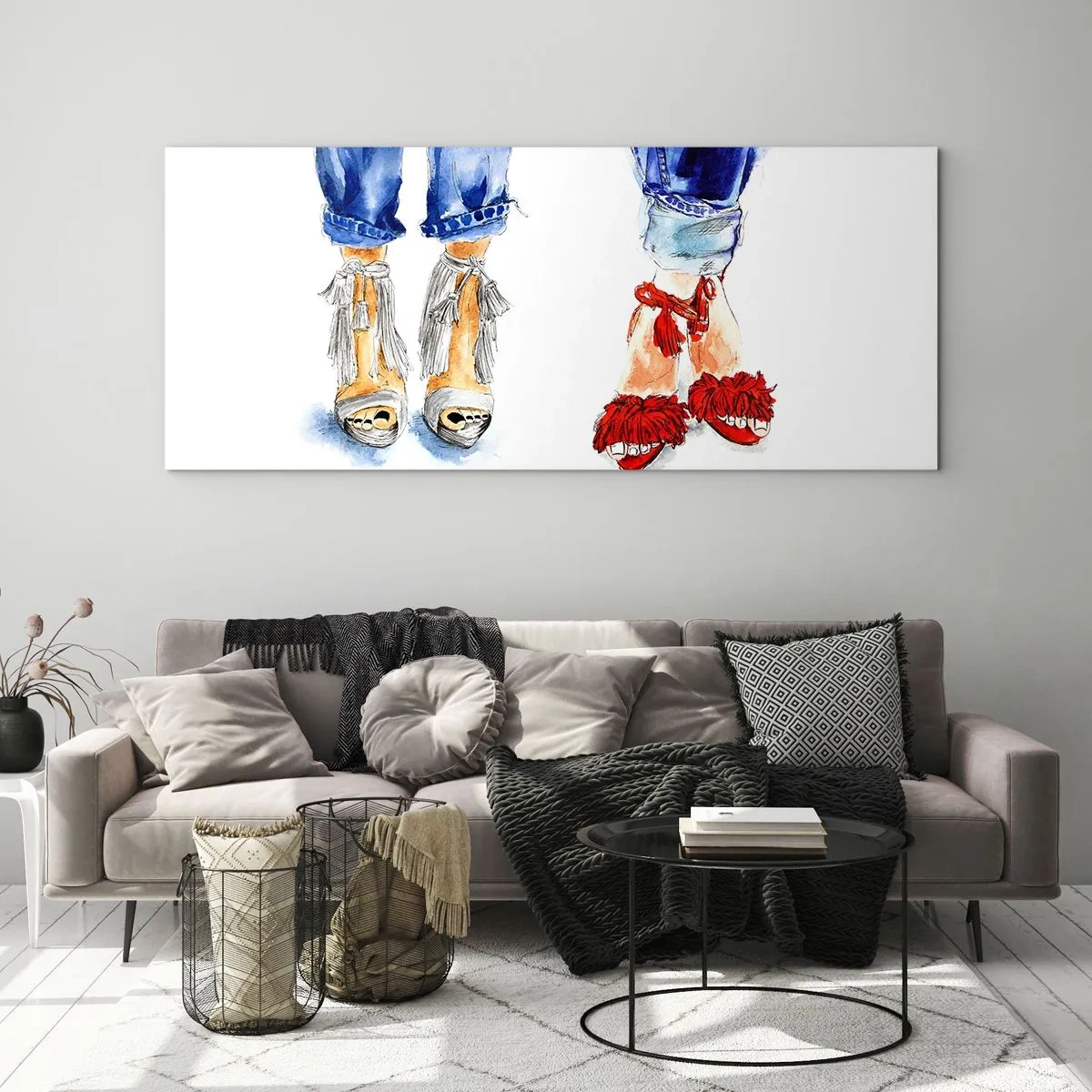 Quadro em vidro - Por que não vamos passear? - 90x30 cm