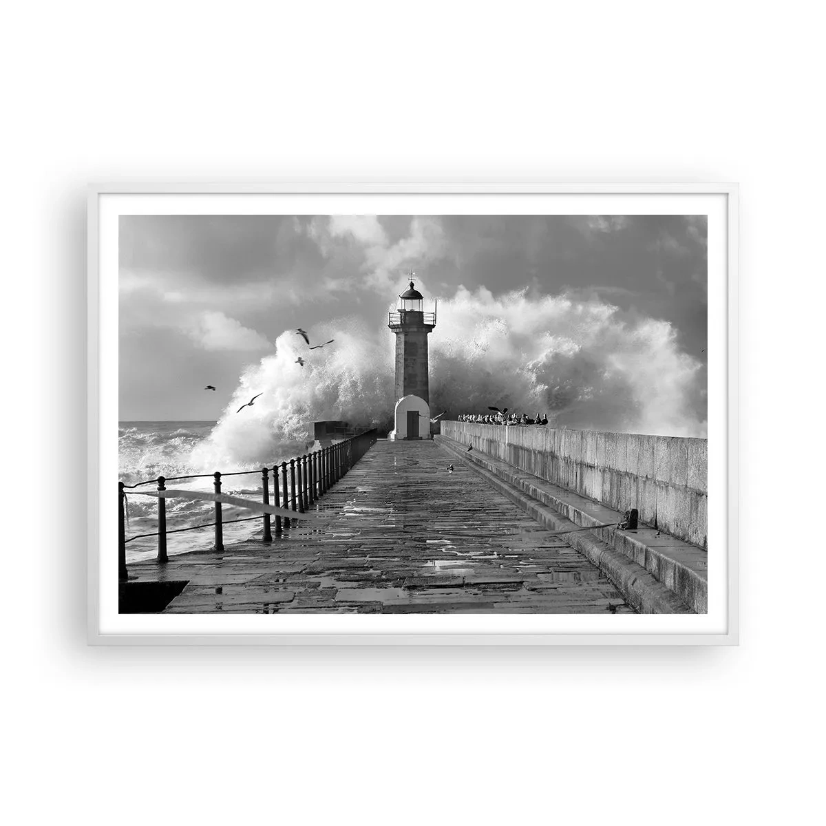 Pôster em moldura branca - Destemida - 100x70 cm