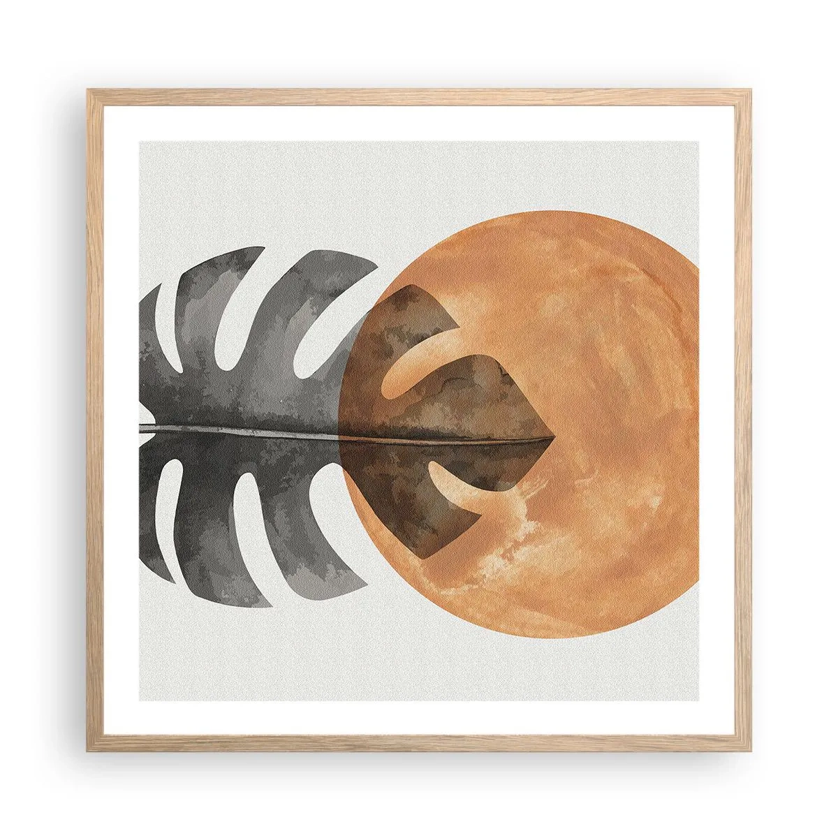 Pôster com moldura de carvalho claro - Sempre o sol - 60x60 cm