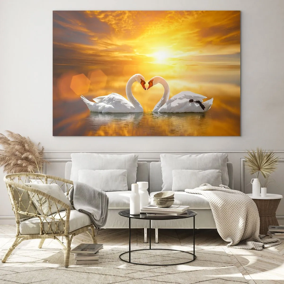 Quadro em vidro - Coração é a palavra mais bonita do mundo... - 120x80 cm