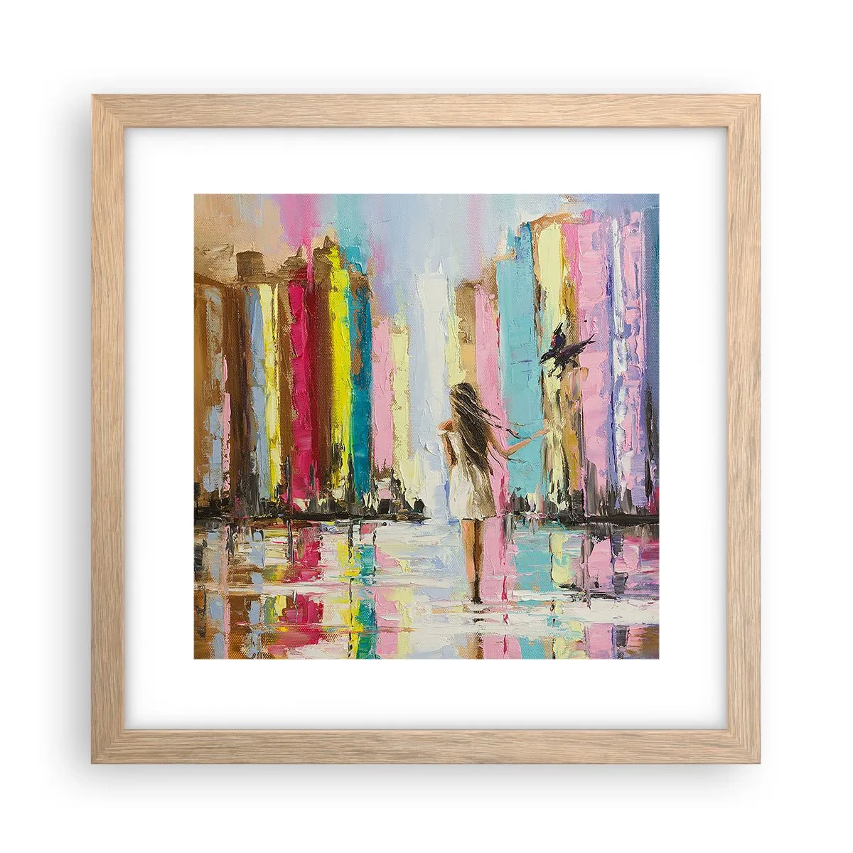 Pôster com moldura de carvalho claro - Segue-me - 30x30 cm