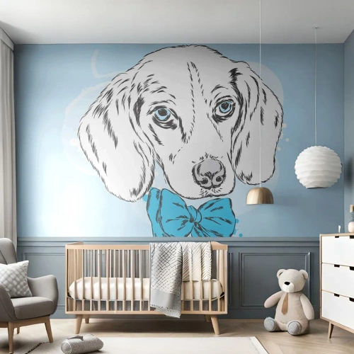 Papel de Parede Premium Sand - Elegância canina - Abstração, Cachorro, Para crianças - 100x70 cm