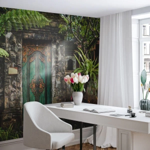 Papel de Parede Autocolante Deluxe Sticker - Portas para um mundo exótico - Porta com enfeite, Arquitetura, Mistério - 300x210 cm