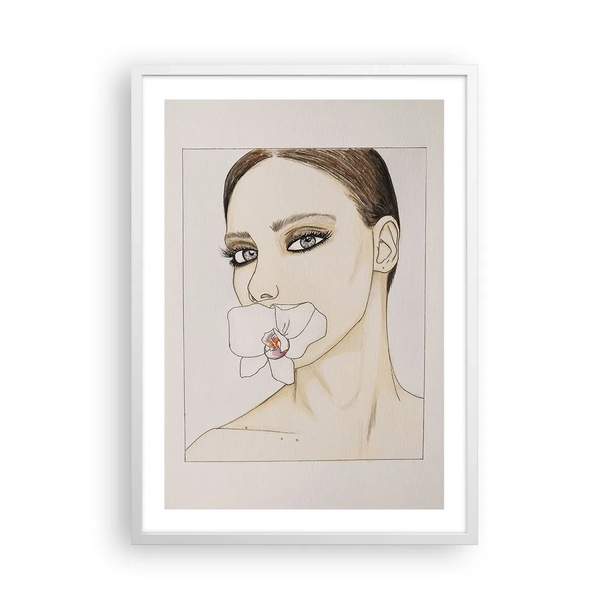 Pôster em moldura branca - Símbolo de elegância e beleza - 50x70 cm