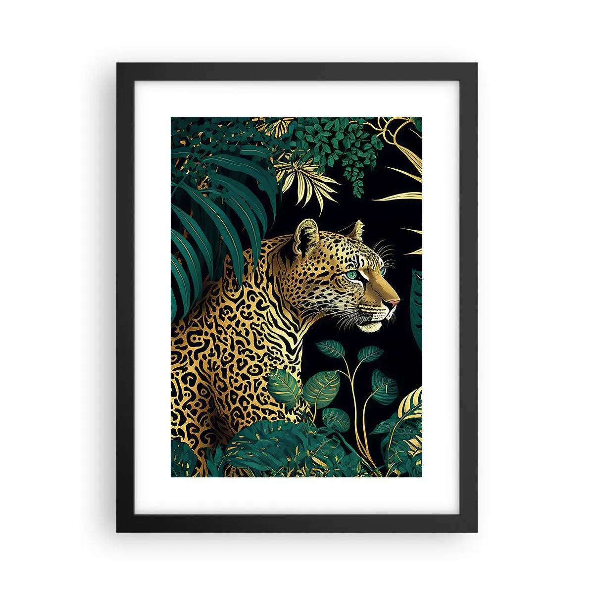 Pôster com moldura preta - Um anfitrião na selva - 30x40 cm