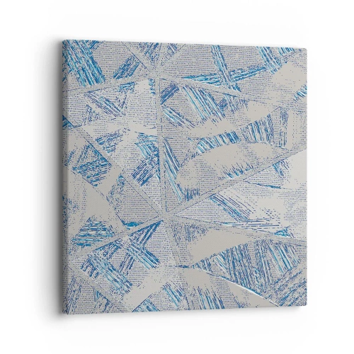 Quadro em tela - Em um labirinto azul e cinza - 30x30 cm