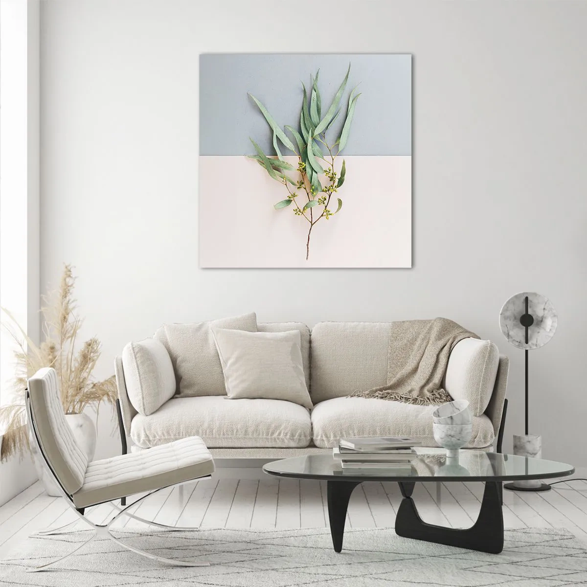 Quadro em vidro - Sutileza pastel - 50x50 cm