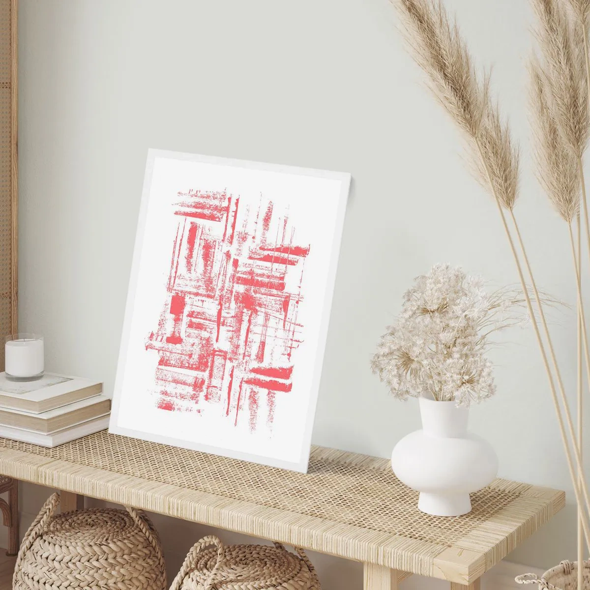 Pôster em moldura branca - Cidade Vermelha - 61x91 cm