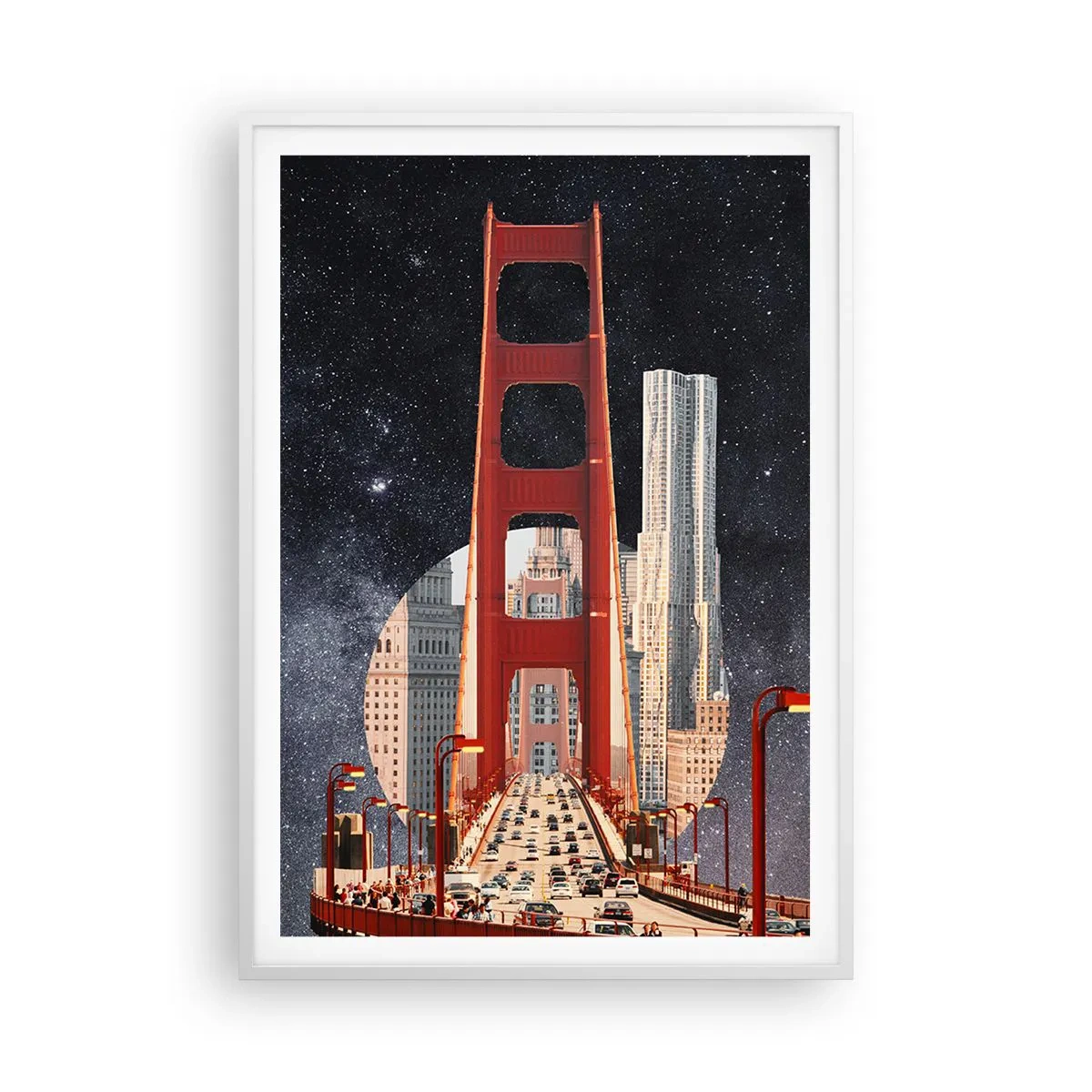 Pôster em moldura branca - Sempre no centro - 70x100 cm