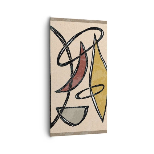 Quadro em tela - Composição – arcos e ovais - 65x120 cm
