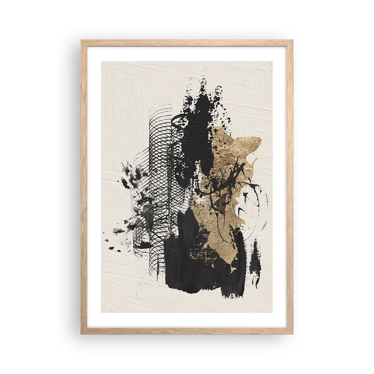 Pôster com moldura de carvalho claro - Composição com paixão - 50x70 cm