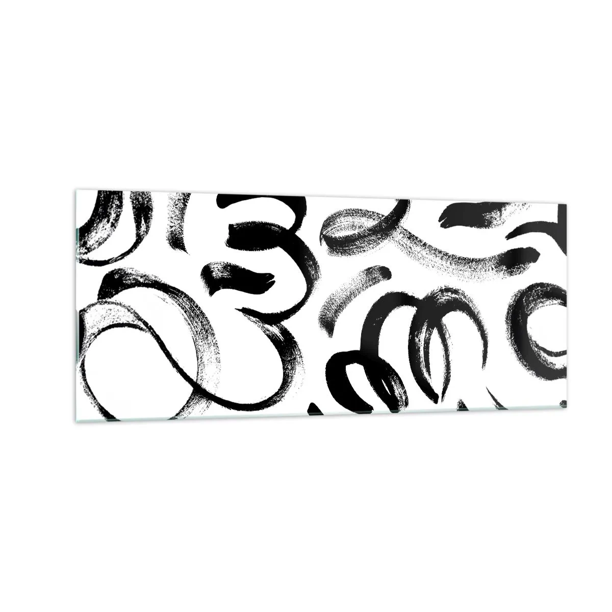 Quadro em vidro - Preto sobre branco - 100x40 cm