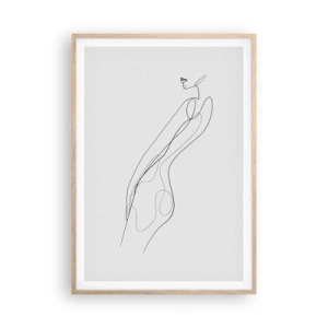 Pôster com moldura de carvalho claro - Apenas uma promessa - 70x100 cm