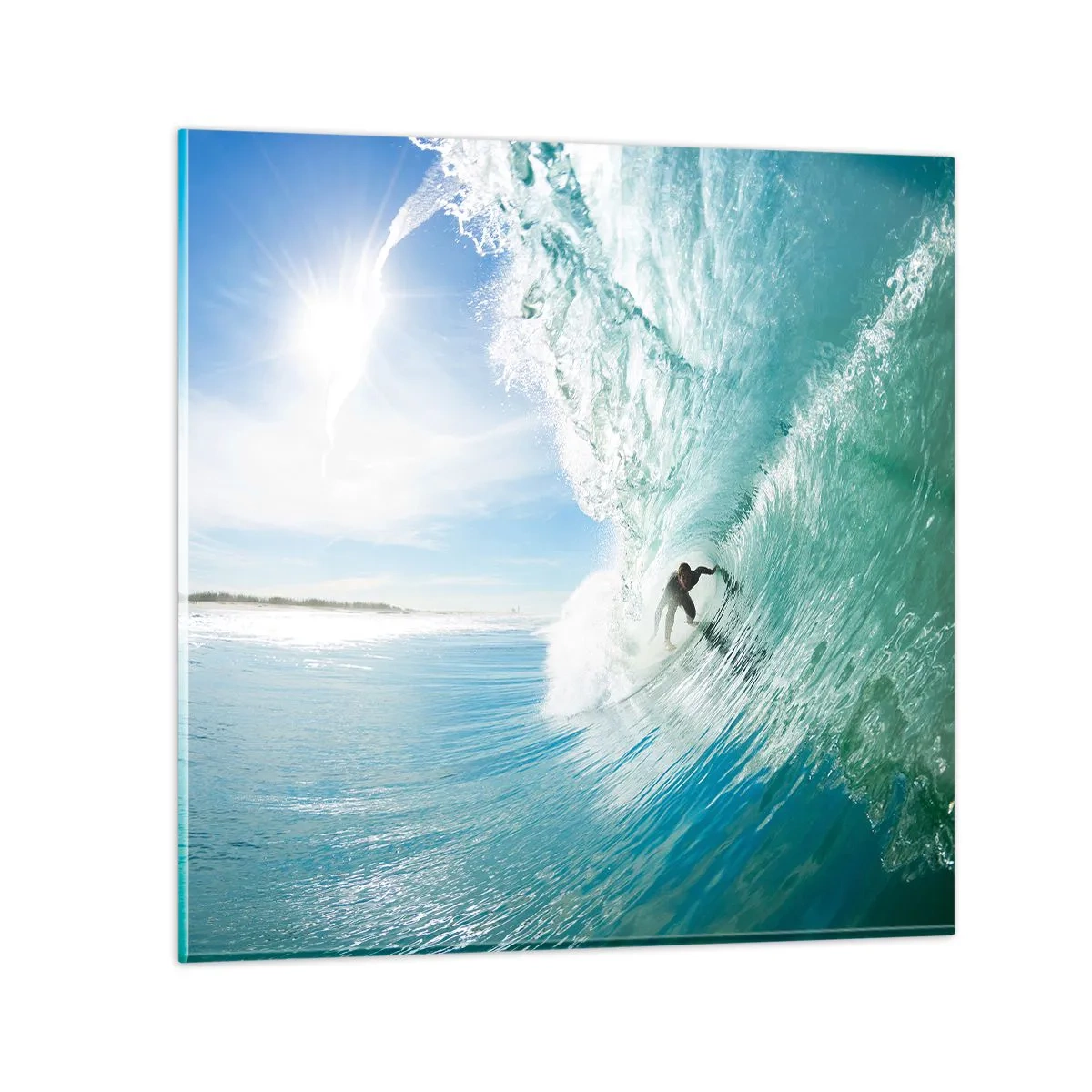 Quadro em vidro - Na crista da onda - 30x30 cm